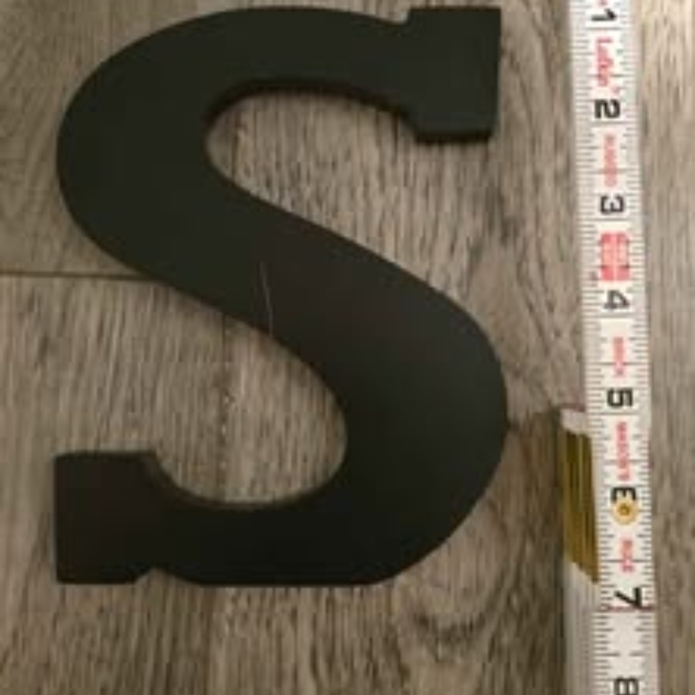 Black Wooden Letter S